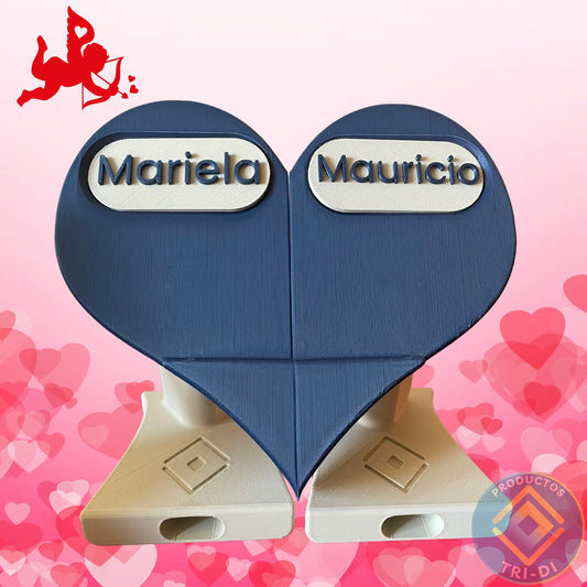 EcoHolder Corazón Personalizado – Soporte para tu Celular y el de tu persona especial 