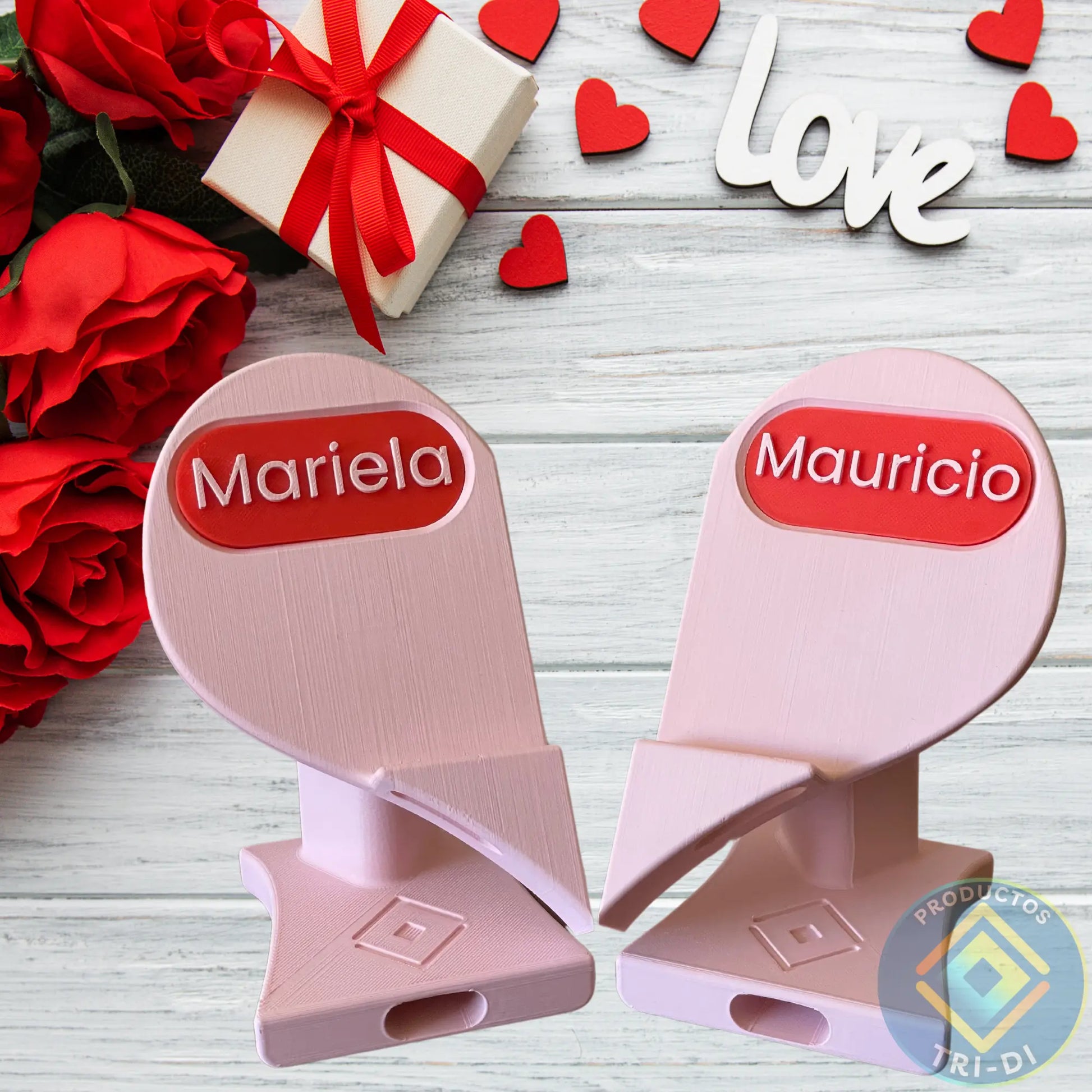 EcoHolder Corazón Personalizado – Soporte para tu Celular y el de tu persona especial - Tri-Di Store