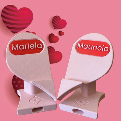 EcoHolder Corazón Personalizado – Soporte para tu Celular y el de tu persona especial - Tri-Di Store