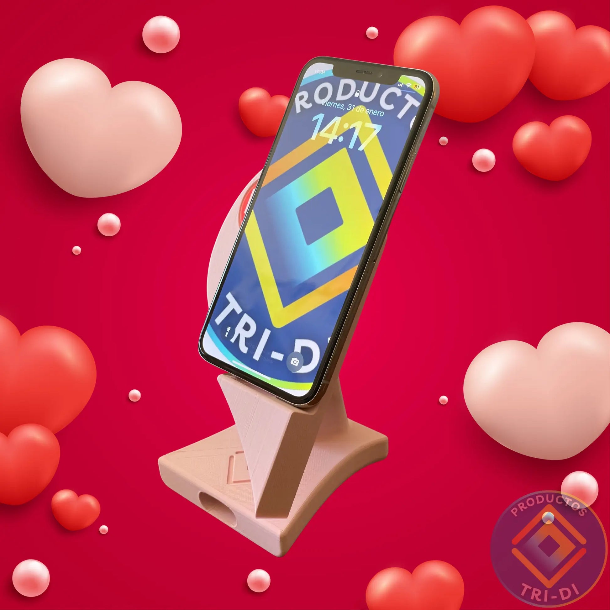 EcoHolder Corazón Personalizado – Soporte para tu Celular y el de tu persona especial - Tri-Di Store